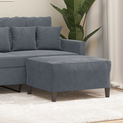 vidaXL Stolček za noge temno siv 70x55x41 cm žamet