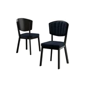 Hanah Home set trpezarijskih stolica Nape 6 kom, antracit tkanina Babyface, crne metalne noge
