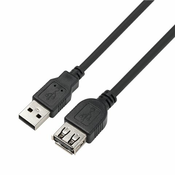 MS CABLE USB AM 2.0 - USB AF, 2m, C-AFA3200, crna