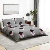 Set posteljine za poplun sivi 260x220 cm pamucni