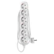 Podaljšek 1,4 m/6 vtičnic/beli/PVC/1 mm2