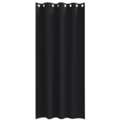 Zavese za zatemnitev z obroči 2 kos Črna 260 x 140 cm Poliester