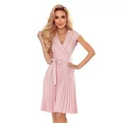Numoco pleated dress with neckline