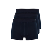 Trendyol Navy Blue 3-Pack Basic Plain Cotton Boxer