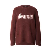 AllSaints Pulover kostanj rjava/bela