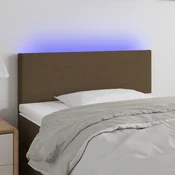 Vidaxl vidaXL Vzglavje postelje z LED diodo temno rjavo 100x5x78/88 cm blago