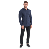 OMBRE Moška bombažna majica REGULAR temno modra MDN124778 L