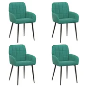 vidaXL vidaXL Jedilni stoli 4 pcs Žamet Turkizna 57 x 50 x 85 cm, (5000296904)