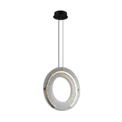 Viokef LED obesna svetilka Tamara, dimno siva, O 40 cm, steklo/kovina - Dnevna soba/jedilnica - Sodobni - siva, bronasta, črna
