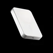 ZENS Slim Qi2 aluminijasta prenosna baterija - 10000 mAh magnetna prenosna baterija, združljiva z MagSafe in Qi2 (bela)
