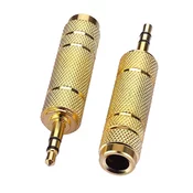 Adapter 6.3 mm ženski - 3.5 mm stereo muški | GOLD