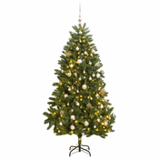 Umetna novoletna jelka 300 LED diod in komplet bučk 270 cm