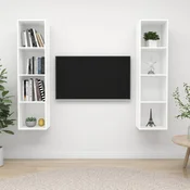 Zidni TV ormarici 2 kom bijeli od konstruiranog drva
