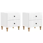 vidaXL vidaXL Nočna omarica 2 pcs Bela visok sijaj 43 x 34,5 x 48 cm, (5000209503)