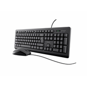 TRUST Tastatura+miš Basics žicni set/US/crna