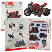 Motocikel za sestavljanje LEAN TOYS, kovinski, 1:14, DIY, oranžen