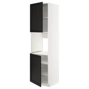 METOD Vis.elem.pecn.s 2vrata/policama, bela/Lerhyttan crno bajcovano, 60x60x220 cm