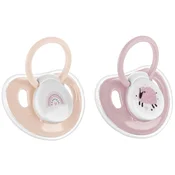 Silikonska duda s poklopcem Lorelli My Friend - 2 komada, 0 m+, Mellow Pink