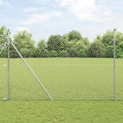 vidaXL vidaXL Ograja iz verižne povezave srebrna 10 x 1.5 m Cinkano jeklo, (5000094512)