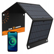 shumee Solarna plošča 21 W 3,5 A, zložljiva potovalna podloga, solarni polnilnik 2x USB
