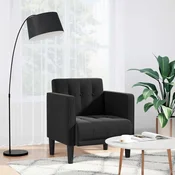 vidaXL Kavč z nasloni za roke črne barve 53 cm žamet