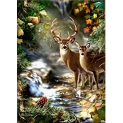 Norimpex - Puzzle Diamantna slika: Jelen in srna ob gozdnem potoku 30x40 cm - 1 - 39 kosov