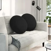 Jastucici za sjedenje 2 pcs Crna O50 x 19 cm tkanina
