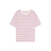 Bershka Majica svetlo modra/karminsko rdeča/bela