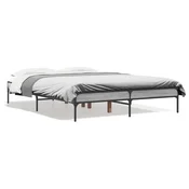 Vidaxl Posteljni okvir siva sonoma 140x190 cm inž. les in kovina
