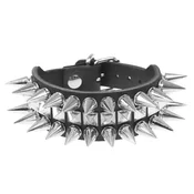 Zapestnica LEATHER & STEEL FASHION - Spikes and Pyramids - LSF1 163