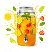 shumee 4-litrski stekleni kozarec s pipo za limonado, sok, vodo, dozirnik vode, žar