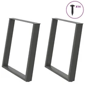 Noge za blagovaonski stol U-oblik 2 kom antracit 80 x (72-73) cm celik