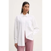 Bombažna srajca Guess Jeans ženska, bela barva, W4YH22 WGCF1