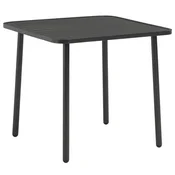 Vidaxl Vrtna miza temno siva 80x80x72 cm jeklo