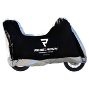 Motociklisticka cerada s koferom Rebelhorn Cover II Top Box crno-srebrna
