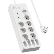 INF Evropski podaljšek z USB in Type-C priključki, zaščita pred preobremenitvijo White, (5000243359)