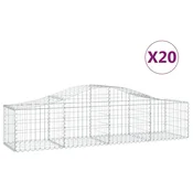 Vidaxl Obokane gabion košare 20 kosov 200x50x40/60 cm pocinkano železo