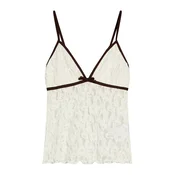 Bershka Top  črna / off-bela