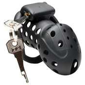 XR Brands Lock Down Black Chastity Cage Adjustable Fit System AH599