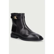 Calvin Klein gležnarski čevlji ženski usnjeni SQUARE ANKLE BOOT LTH MG HDW