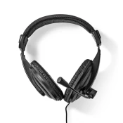 Nedis PC slušalke | Nad ušesi | Stereo | 1x 3,5 mm/2x 3,5 mm | Zložljiv mikrofon | Črna