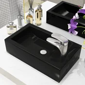 Umivaonik s otvorom pravokutni keramicki crni 46x25,5x12 cm