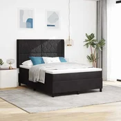 vidaXL vidaXL Box Spring postelja z ležiščem in LED črna 160x200 cm žamet, (22049834)