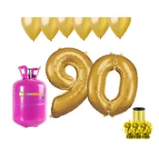 HeliumKing Helijev set za zabavo za 90. rojstni dan z zlatimi baloni