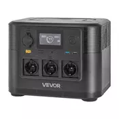 VEVOR Prenosna napajalna postaja 806Wh LiFePO4 baterija rezervna energija 290x220x230 mm črna