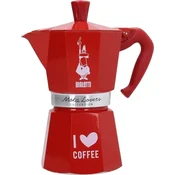 Bialetti Moka Express I love coffee rdeča - 6 skodelic