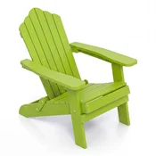 Costway Zložljiv stol Adirondack 88x77x95 cm svetlo zelene barve