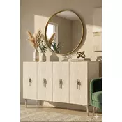 HANAH HOME Komoda Salkim 120 White Travertine Silver