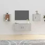 Vidaxl vidaXL Stenske TV omarice, 2 kosa, betonsko sive, 40 x 34,5 x 40 cm