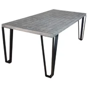 Casa Padrino luxury dining table gray/black 197 x 97 x H. 75 cm - Rectangular kitchen table with solid wood top and metal legs - Dining room furniture - Luxury furniture
